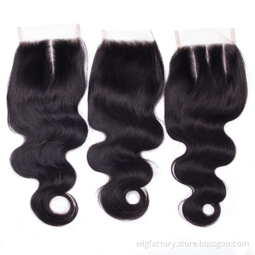 wholesale raw hair vendors, the best selling body wave middle/free/three part 4*4 lace closure